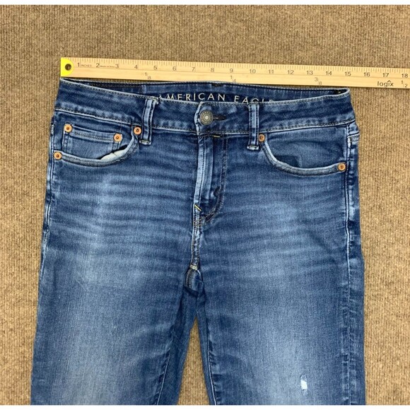 American Eagle Jeans Mens 30x34 Skinny Airflex 360 Stretch Low Rise Denim - Picture 4 of 11